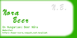 nora beer business card